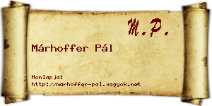 Márhoffer Pál névjegykártya