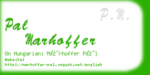 pal marhoffer business card